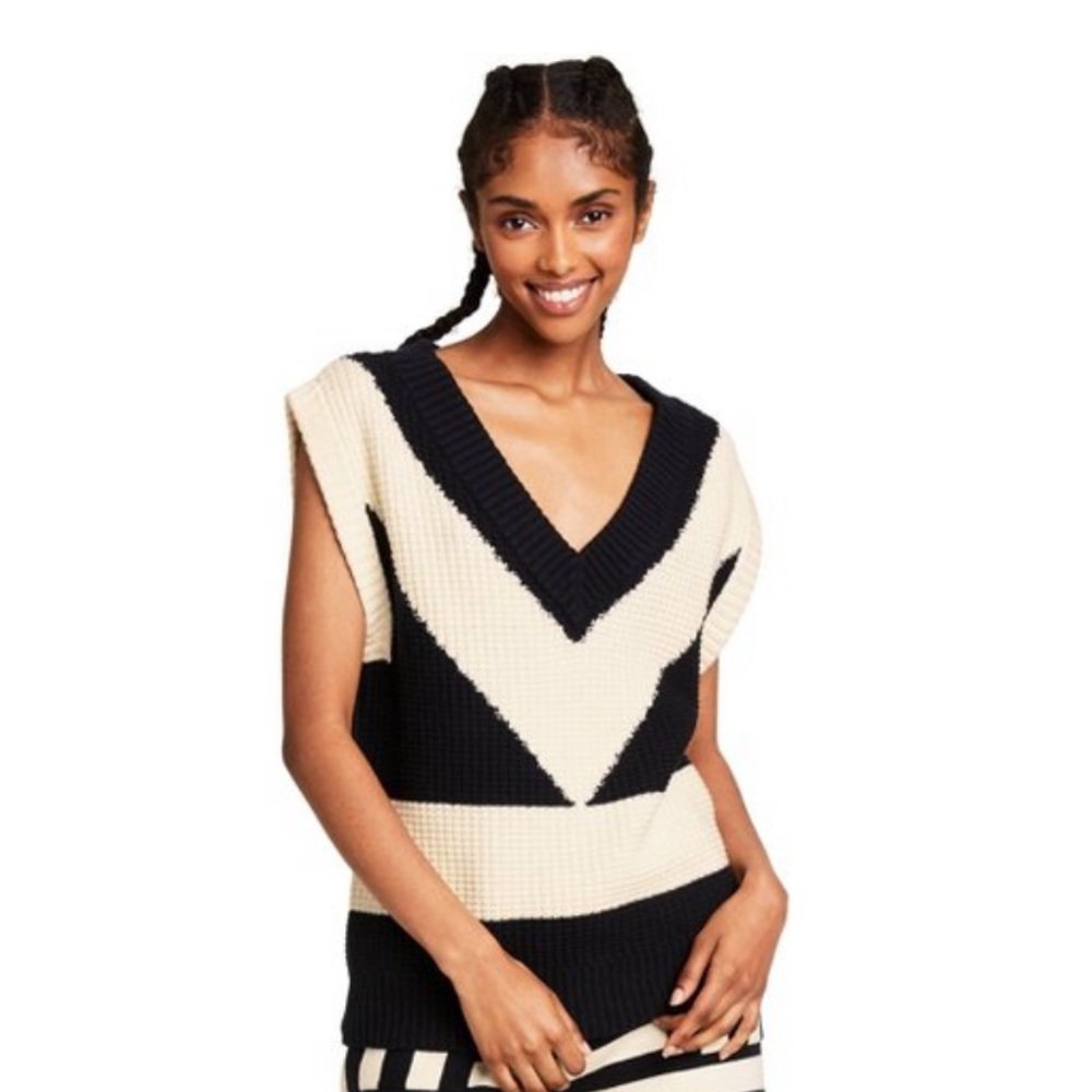 Victor Glemaud x Target Black/White V-Neck Sweater Vest M